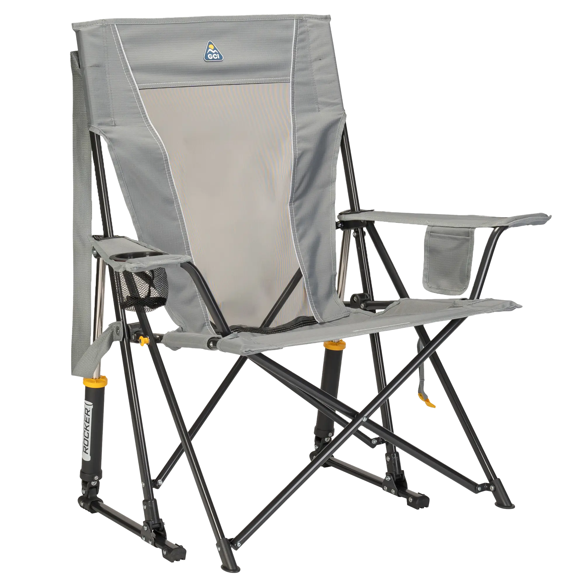 Heavy-Duty Freestyle Comfort Pro Rocker - Choice 375 - RoadTrip Rocker Smooth Motion Camp Chair - Mercury Gray