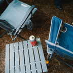 Heat-Resistant Compact Camp Table 20 - Choice 513 - Slim-Fold Outdoor Cook Station with Storage Shelves Detail