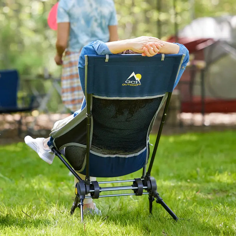 Luxury Camp ComPack Rocker - Choice 980 - Heavy-Duty Kickback Rocker with Beverage Holder Detail