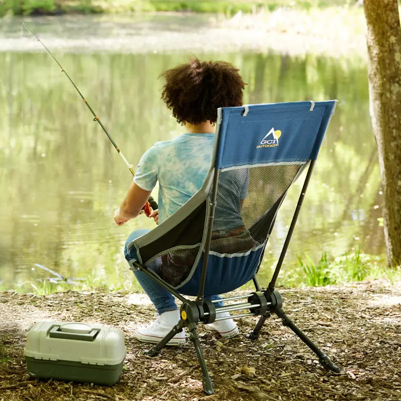 Luxury Camp ComPack Rocker - Choice 980 - Heavy-Duty Kickback Rocker with Beverage Holder Detail