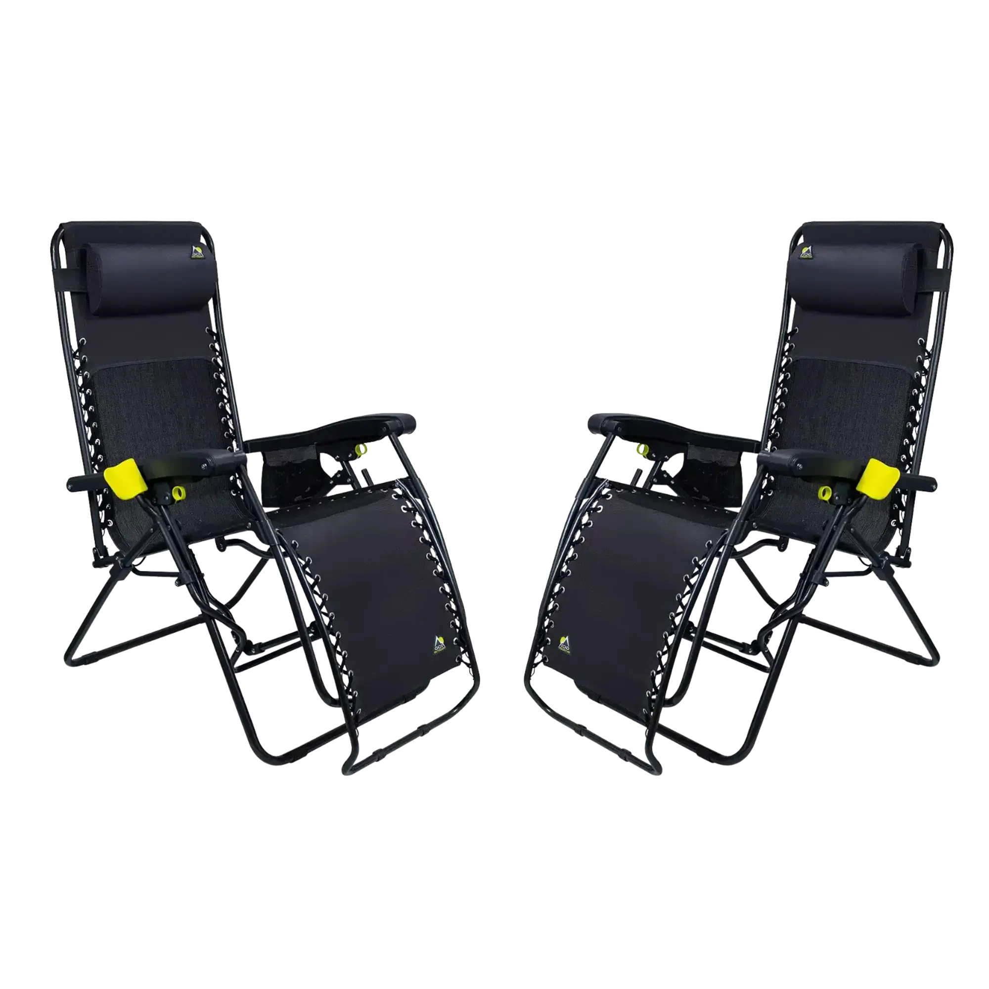 Sand-Friendly Freeform Zero Gravity Lounger Bundle - Choice 507 - Portable Heavy-Duty Low Boy Chair for Ocean Side - Black