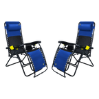 Sand-Friendly Freeform Zero Gravity Lounger Bundle - Choice 507 - Portable Heavy-Duty Low Boy Chair for Ocean Side - Royal Blue