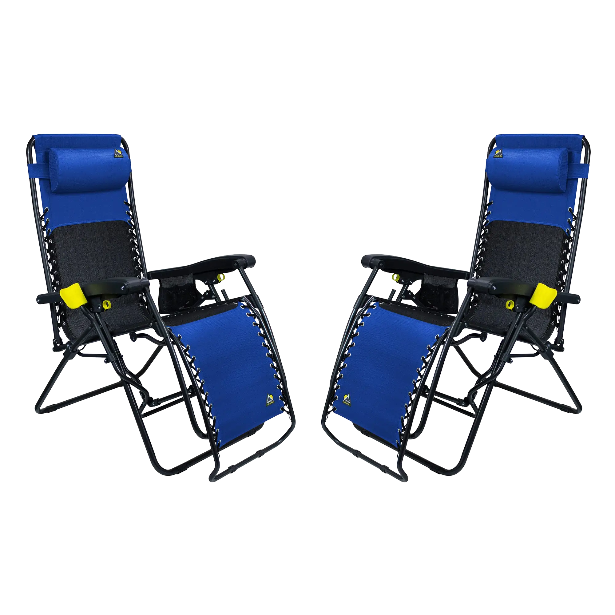 Sand-Friendly Freeform Zero Gravity Lounger Bundle - Choice 507 - Portable Heavy-Duty Low Boy Chair for Ocean Side - Royal Blue