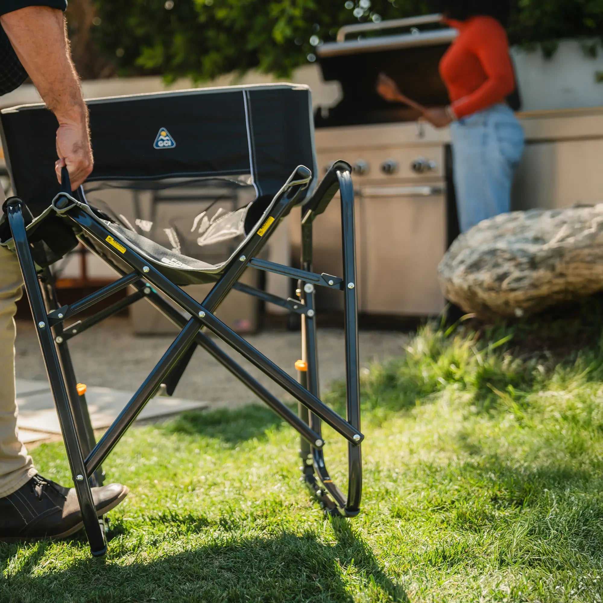 Smooth Motion Freestyle Rocker - Choice 711 - Freestyle Rocker Portable Outdoor Folding Chair Detail