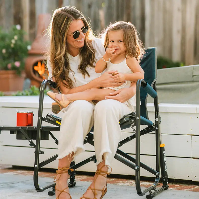 Smooth Motion Freestyle Rocker with Side Table - Choice 853 - Patented Spring-Action Rocking Chair for Camping Detail