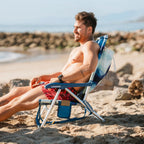 Rust-Resistant Aluminum Backpack Beach Chair - Choice 709 - Portable Heavy-Duty Low Boy Chair for Ocean Side Detail