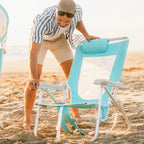 Backpack Travel Big Surf with Slide Table - Choice 334 - Portable Heavy-Duty Low Boy Chair for Ocean Side Detail