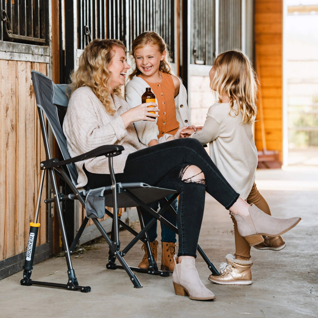 Luxury Camp RoadTrip Rocker - Choice 855 - Patented Spring-Action Rocking Chair for Camping Detail