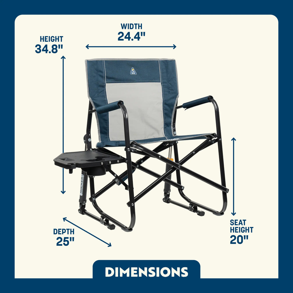 Smooth Motion Freestyle Rocker with Side Table - Choice 853 - Patented Spring-Action Rocking Chair for Camping Detail