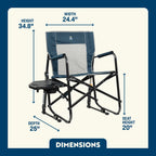 Smooth Motion Freestyle Rocker with Side Table - Choice 853 - Patented Spring-Action Rocking Chair for Camping Detail