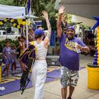 Premium All-Weather College Comfort Pro Rocker - LSU Tigers - Choice 880 - Patented Spring-Action Rocking Chair for Camping Detail