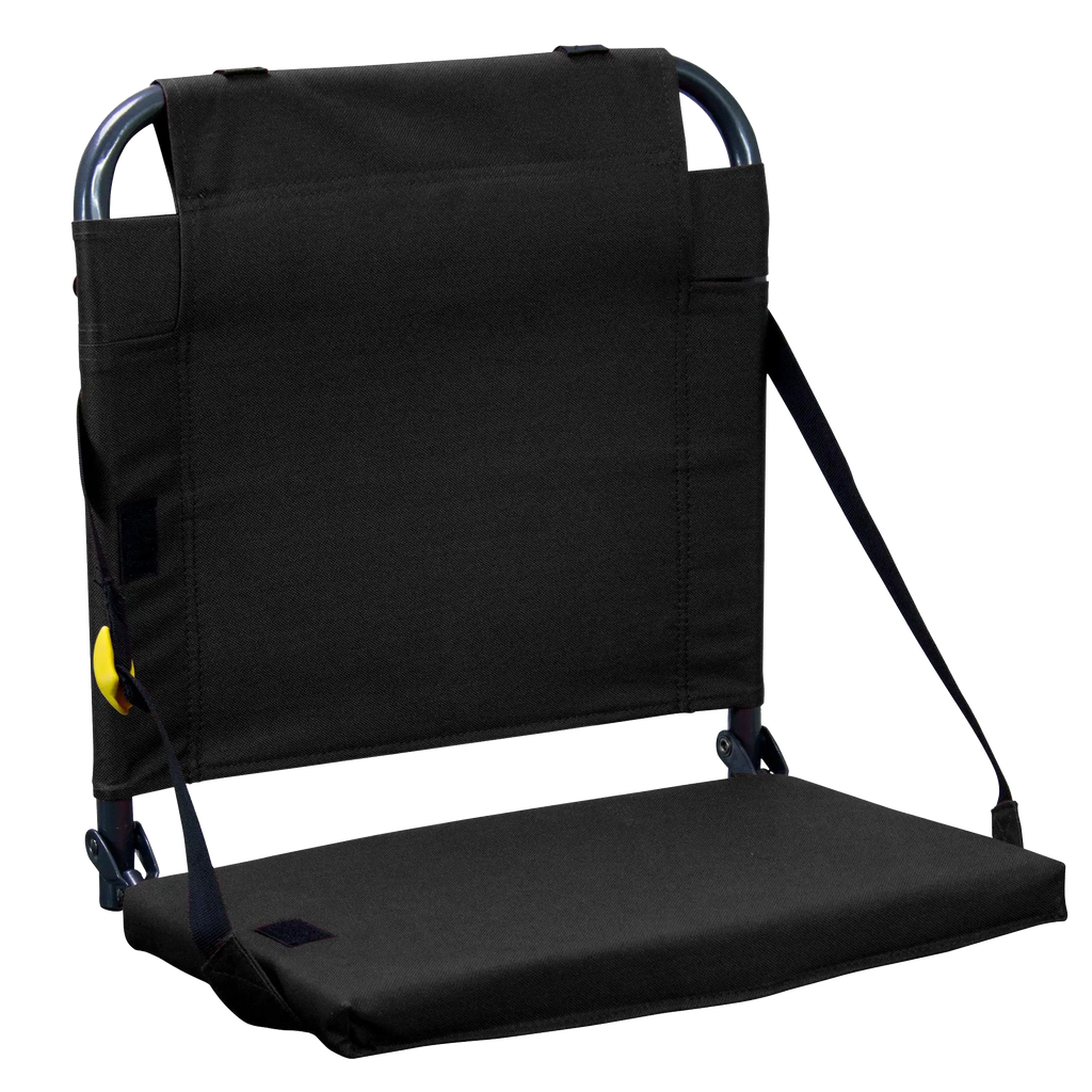 Bleacher-Friendly BleacherBack - Choice 696 - Lightweight Folding Bleacher Chair with Cushioning - Black