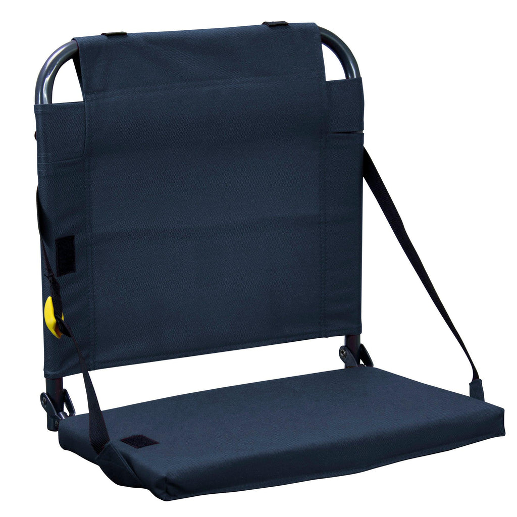 Bleacher-Friendly BleacherBack - Choice 696 - Lightweight Folding Bleacher Chair with Cushioning - Navy