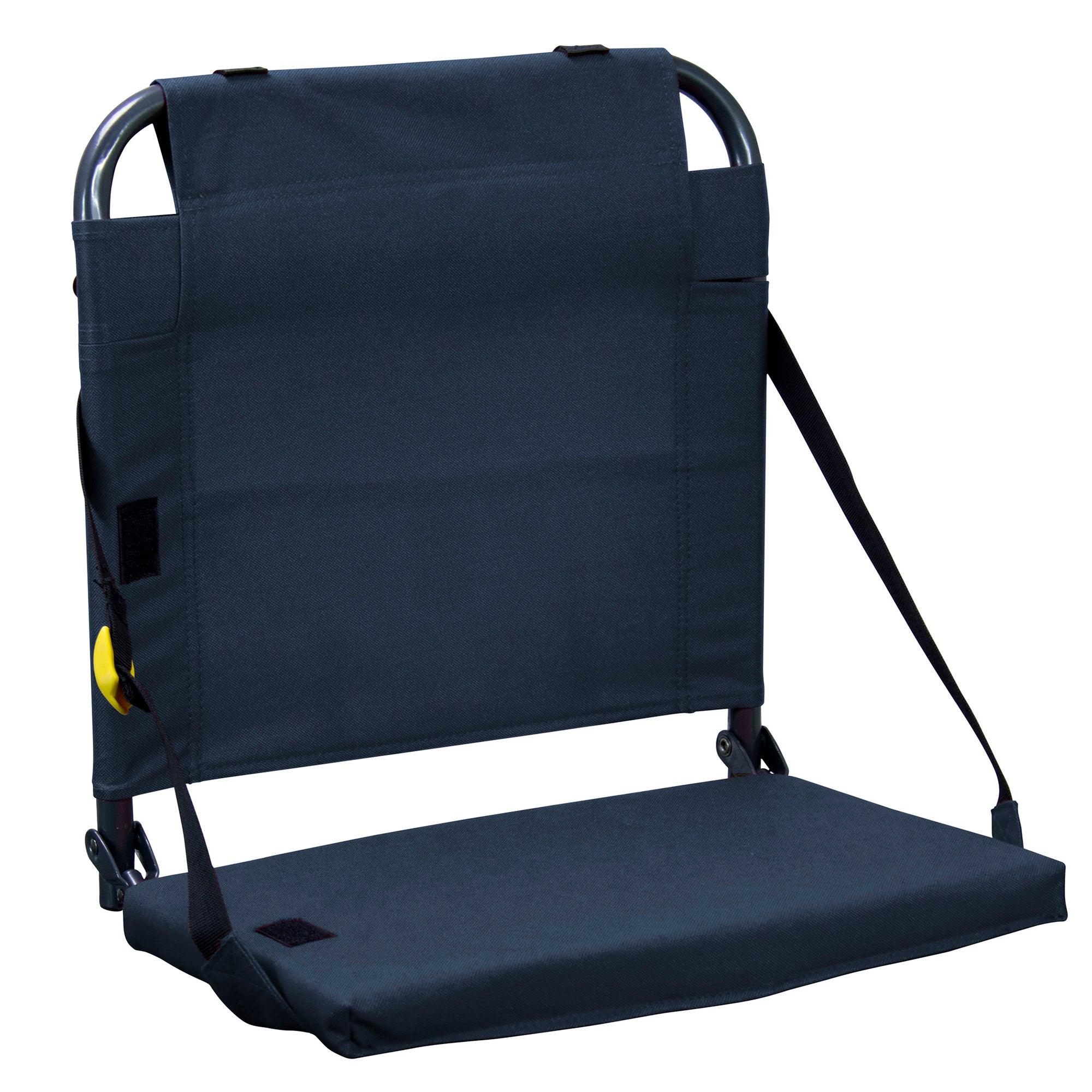 Bleacher-Friendly BleacherBack - Choice 696 - Lightweight Folding Bleacher Chair with Cushioning - Navy