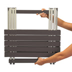 Portable Staging Compact Camp Table 25 - Choice 214 - Slim-Fold Outdoor Cook Station with Storage Shelves Detail