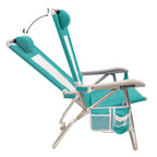 Low-Profile Bi-Fold Beach Chair - Choice 601 - Multi-Position Outdoor Beach Chair with Pillow Detail