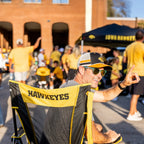 Premium All-Weather College Comfort Pro Rocker - Iowa Hawkeyes - Choice 249 - RoadTrip Rocker Smooth Motion Camp Chair Detail