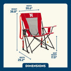 Smooth Motion College Comfort Pro Rocker - Nebraska Cornhuskers - Choice 161 - Heavy-Duty Kickback Rocker with Beverage Holder Detail