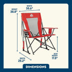 Patented Spring-Action College Comfort Pro Rocker - Ohio State Buckeyes - Choice 676 - Freestyle Rocker Portable Outdoor Folding Chair Detail