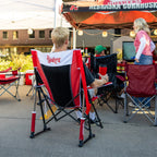 Smooth Motion College Comfort Pro Rocker - Nebraska Cornhuskers - Choice 161 - Heavy-Duty Kickback Rocker with Beverage Holder Detail