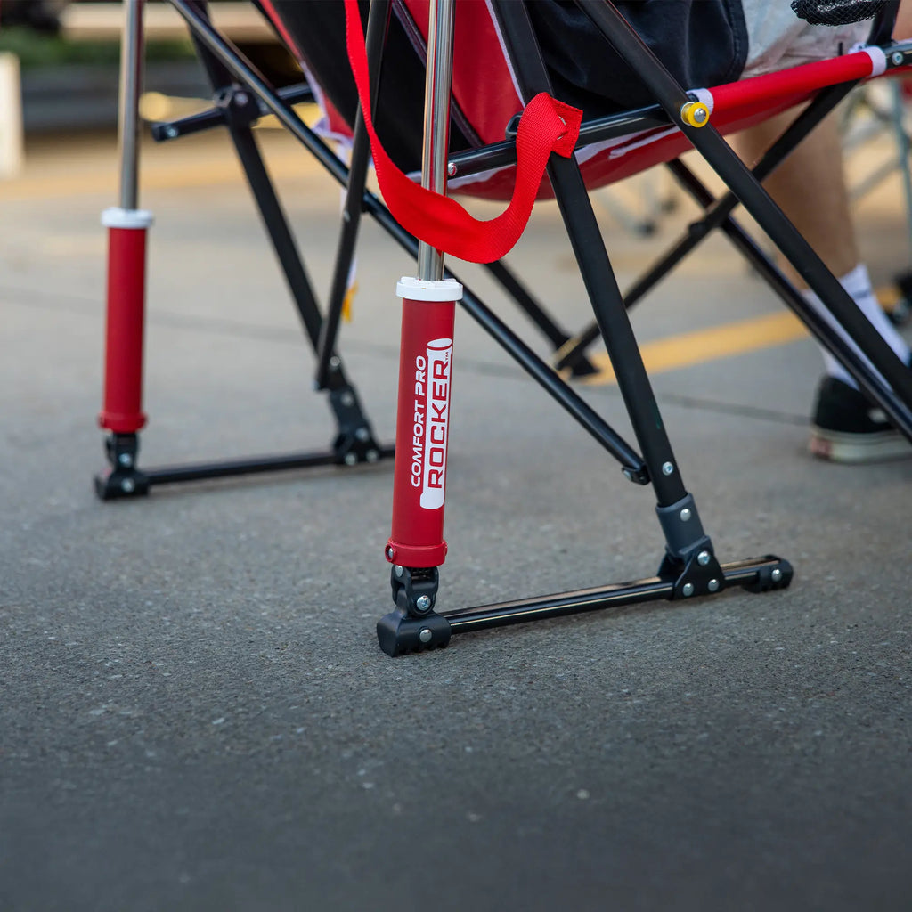 Smooth Motion College Comfort Pro Rocker - Nebraska Cornhuskers - Choice 161 - Heavy-Duty Kickback Rocker with Beverage Holder Detail