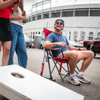 Patented Spring-Action College Comfort Pro Rocker - Ohio State Buckeyes - Choice 676 - Freestyle Rocker Portable Outdoor Folding Chair Detail