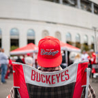 Patented Spring-Action College Comfort Pro Rocker - Ohio State Buckeyes - Choice 676 - Freestyle Rocker Portable Outdoor Folding Chair Detail