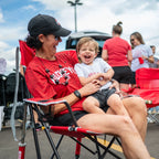 Patented Spring-Action College Comfort Pro Rocker - Ohio State Buckeyes - Choice 676 - Freestyle Rocker Portable Outdoor Folding Chair Detail