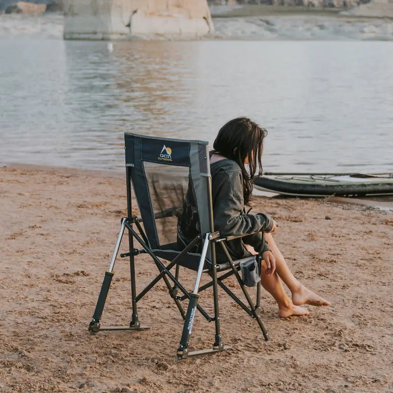 Luxury Camp RoadTrip Rocker - Choice 855 - Patented Spring-Action Rocking Chair for Camping Detail