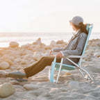 Low-Profile Bi-Fold Beach Chair - Choice 601 - Multi-Position Outdoor Beach Chair with Pillow Detail