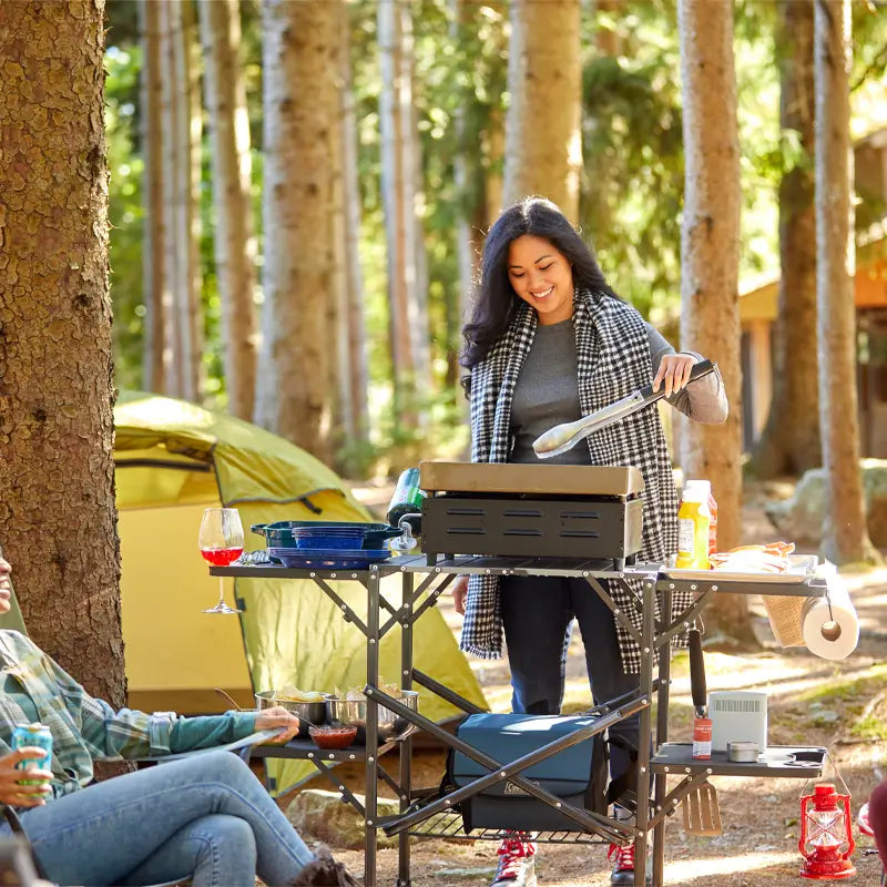 Compact Grilling Slim-Fold Cook Station - Choice 575 - Heat-Resistant Over-Fire Grill Rack for Camping Detail