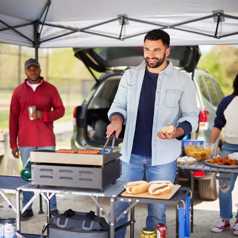 Compact Grilling Slim-Fold Cook Station - Choice 575 - Heat-Resistant Over-Fire Grill Rack for Camping Detail