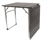 Heavy-Duty Grilling Slim-Fold Table XL - Choice 651 - Slim-Fold Outdoor Cook Station with Storage Shelves Detail
