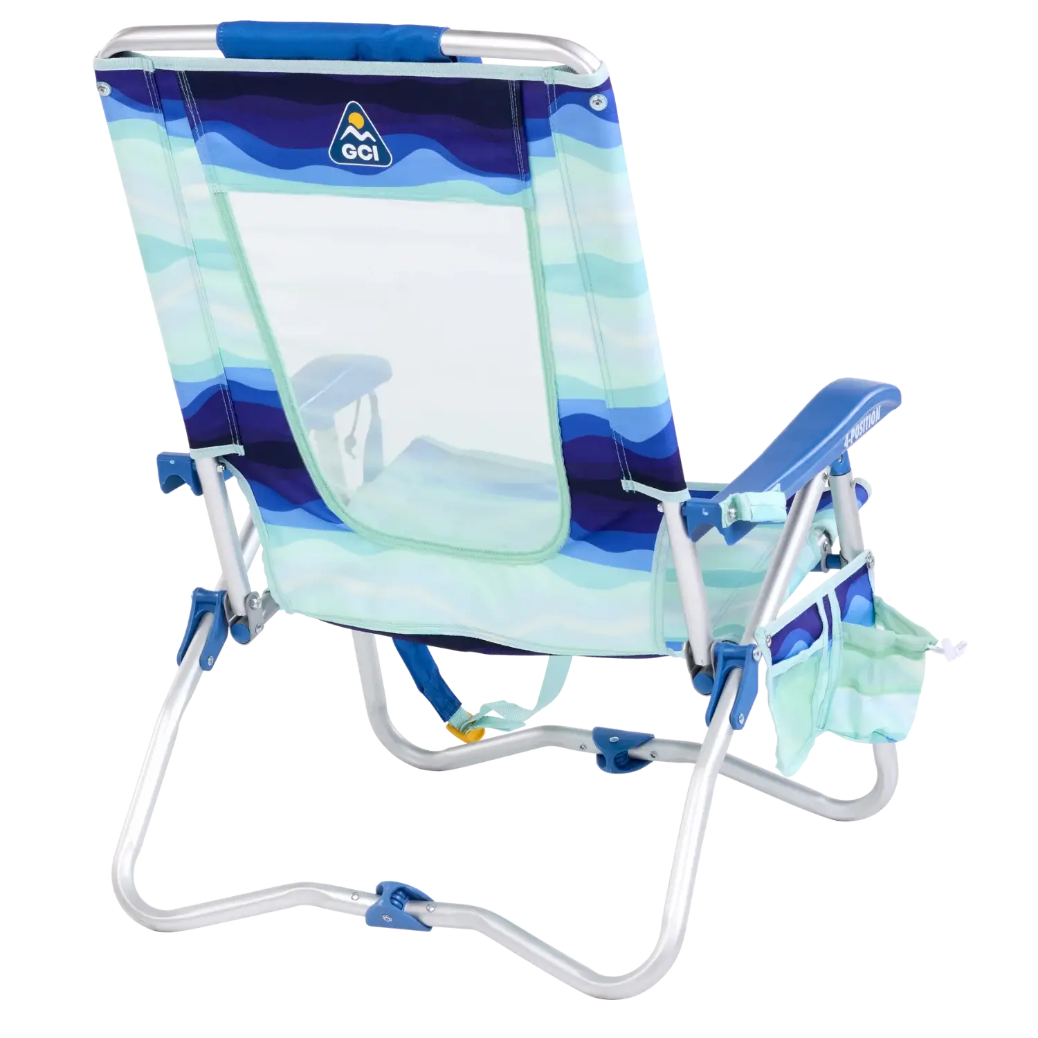 Low-Profile Bi-Fold Beach Chair - Choice 601 - Multi-Position Outdoor Beach Chair with Pillow Detail
