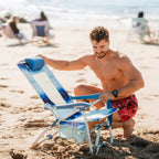 Low-Profile Bi-Fold Beach Chair - Choice 601 - Multi-Position Outdoor Beach Chair with Pillow Detail