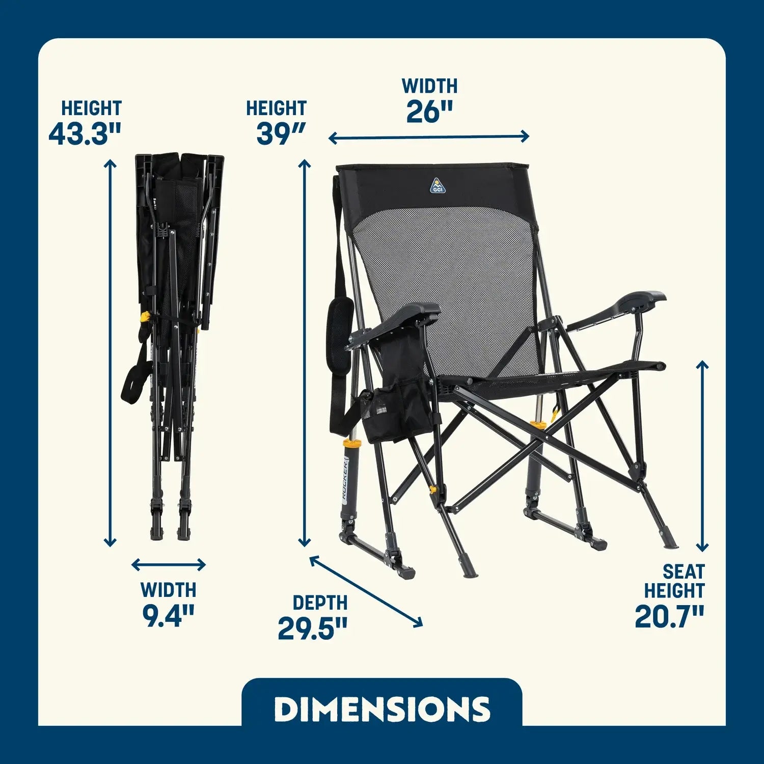 Patented Spring-Action BreezeRocker - Choice 504 - RoadTrip Rocker Smooth Motion Camp Chair Detail