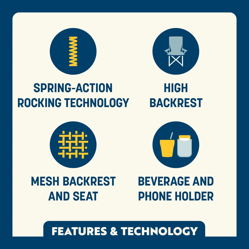 Patented Spring-Action BreezeRocker - Choice 504 - RoadTrip Rocker Smooth Motion Camp Chair Detail
