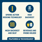 Patented Spring-Action BreezeRocker - Choice 504 - RoadTrip Rocker Smooth Motion Camp Chair Detail