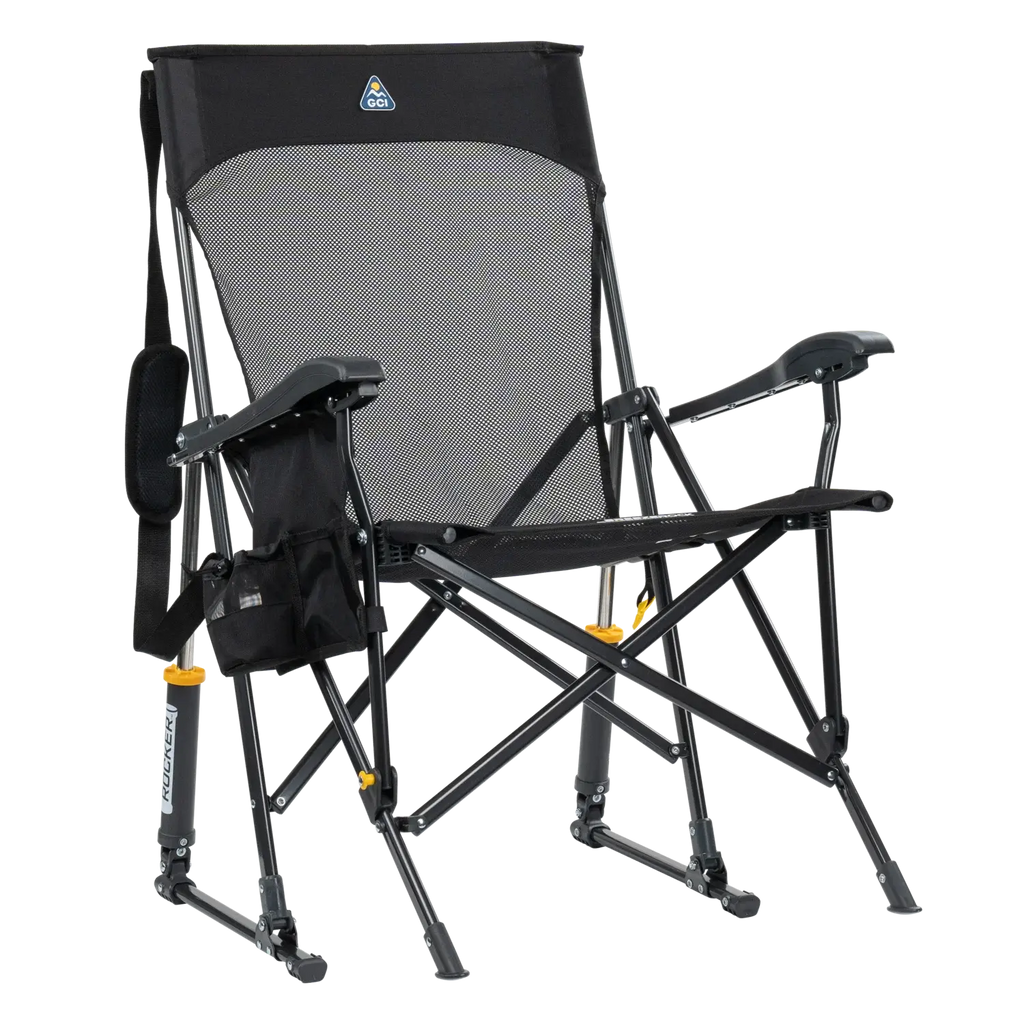 Patented Spring-Action BreezeRocker - Choice 504 - RoadTrip Rocker Smooth Motion Camp Chair - Black
