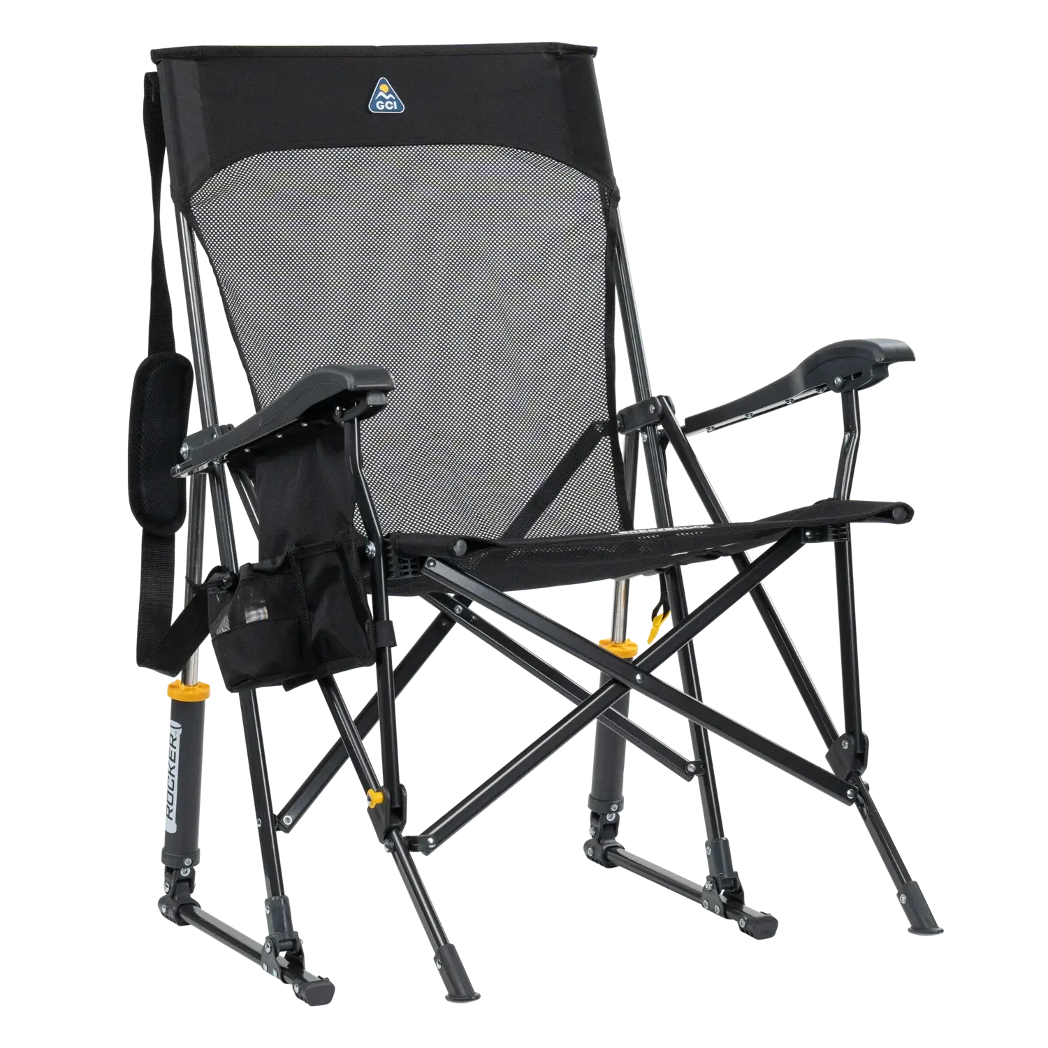 Patented Spring-Action BreezeRocker - Choice 504 - RoadTrip Rocker Smooth Motion Camp Chair - Black