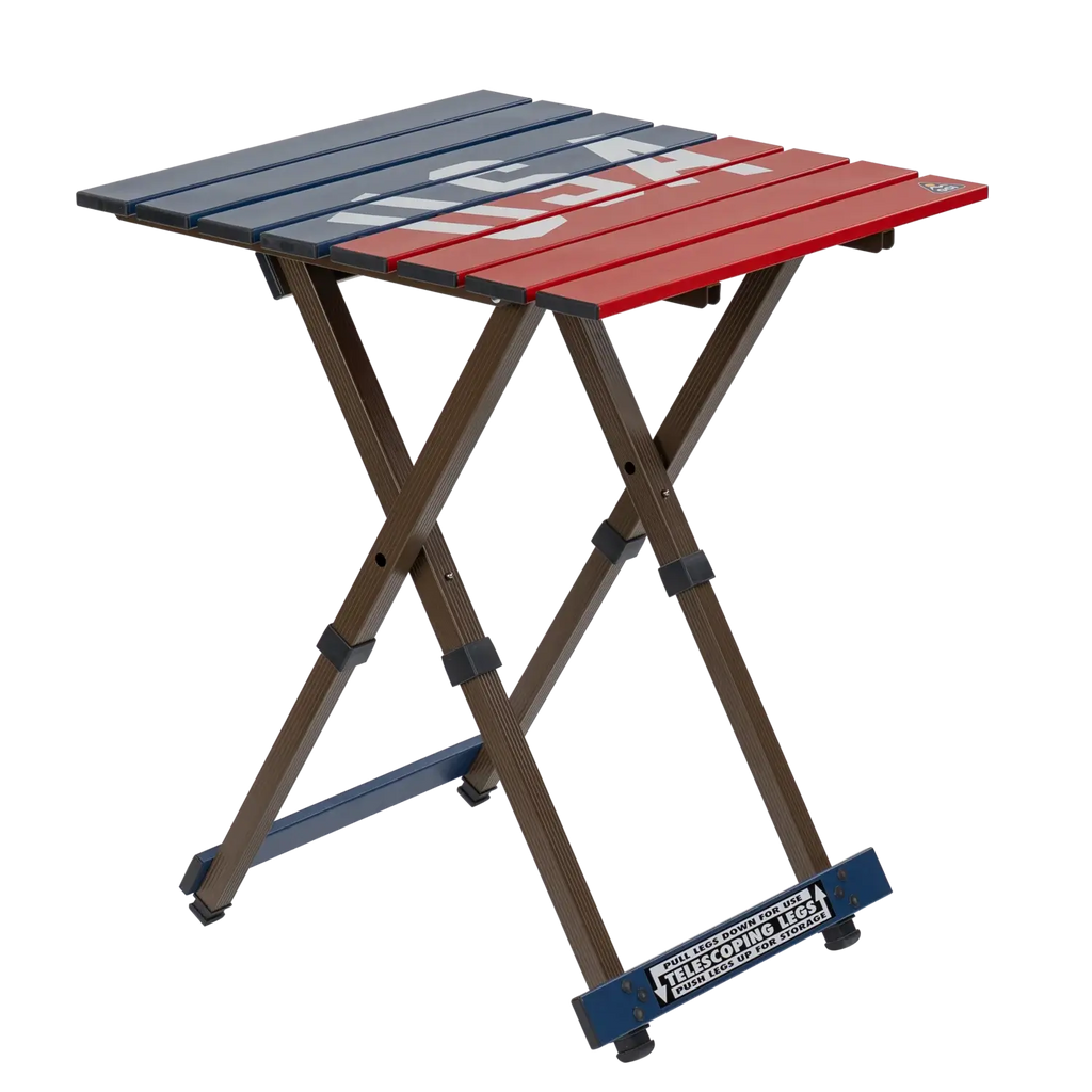 Portable Staging Compact Camp Table 20 - USA Anniversary Deluxe - Choice 757 - Portable Camping Table with Heat-Resistant Countertop - Default Title