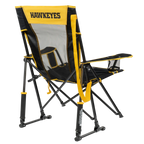 Premium All-Weather College Comfort Pro Rocker - Iowa Hawkeyes - Choice 249 - RoadTrip Rocker Smooth Motion Camp Chair Detail
