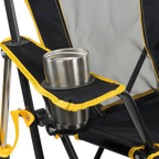 Premium All-Weather College Comfort Pro Rocker - Iowa Hawkeyes - Choice 249 - RoadTrip Rocker Smooth Motion Camp Chair Detail