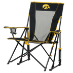 Premium All-Weather College Comfort Pro Rocker - Iowa Hawkeyes - Choice 249 - RoadTrip Rocker Smooth Motion Camp Chair Detail