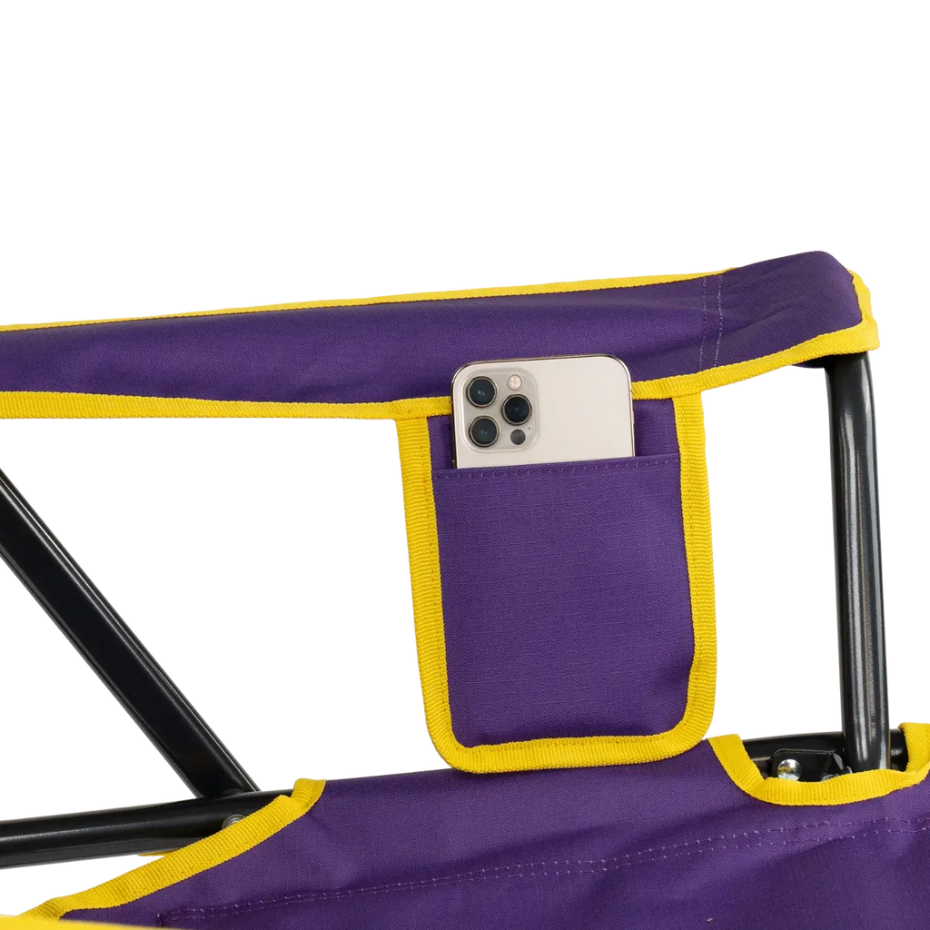 Premium All-Weather College Comfort Pro Rocker - LSU Tigers - Choice 880 - Patented Spring-Action Rocking Chair for Camping Detail