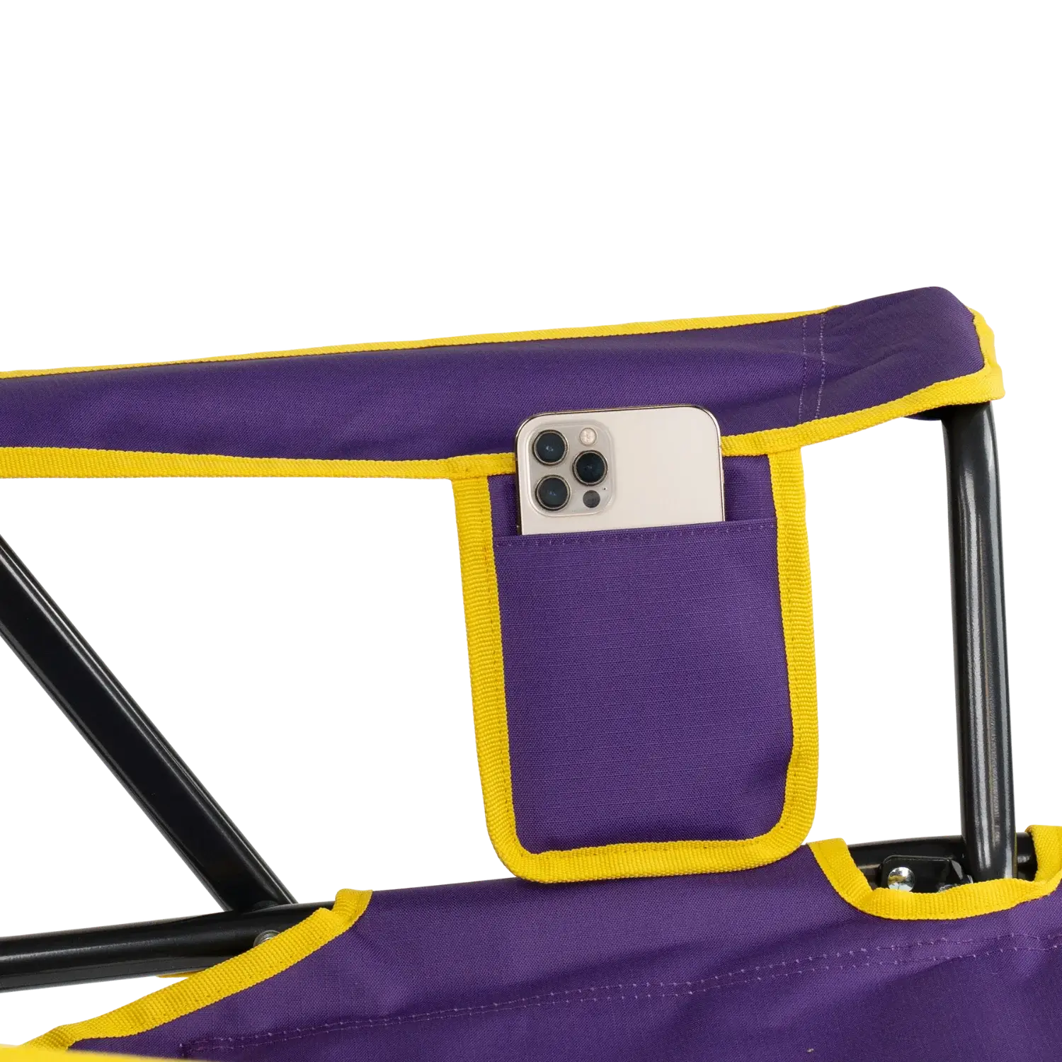 Premium All-Weather College Comfort Pro Rocker - LSU Tigers - Choice 880 - Patented Spring-Action Rocking Chair for Camping Detail