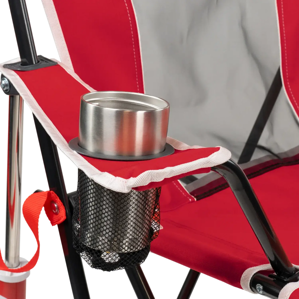 Smooth Motion College Comfort Pro Rocker - Nebraska Cornhuskers - Choice 161 - Heavy-Duty Kickback Rocker with Beverage Holder Detail