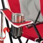 Smooth Motion College Comfort Pro Rocker - Nebraska Cornhuskers - Choice 161 - Heavy-Duty Kickback Rocker with Beverage Holder Detail