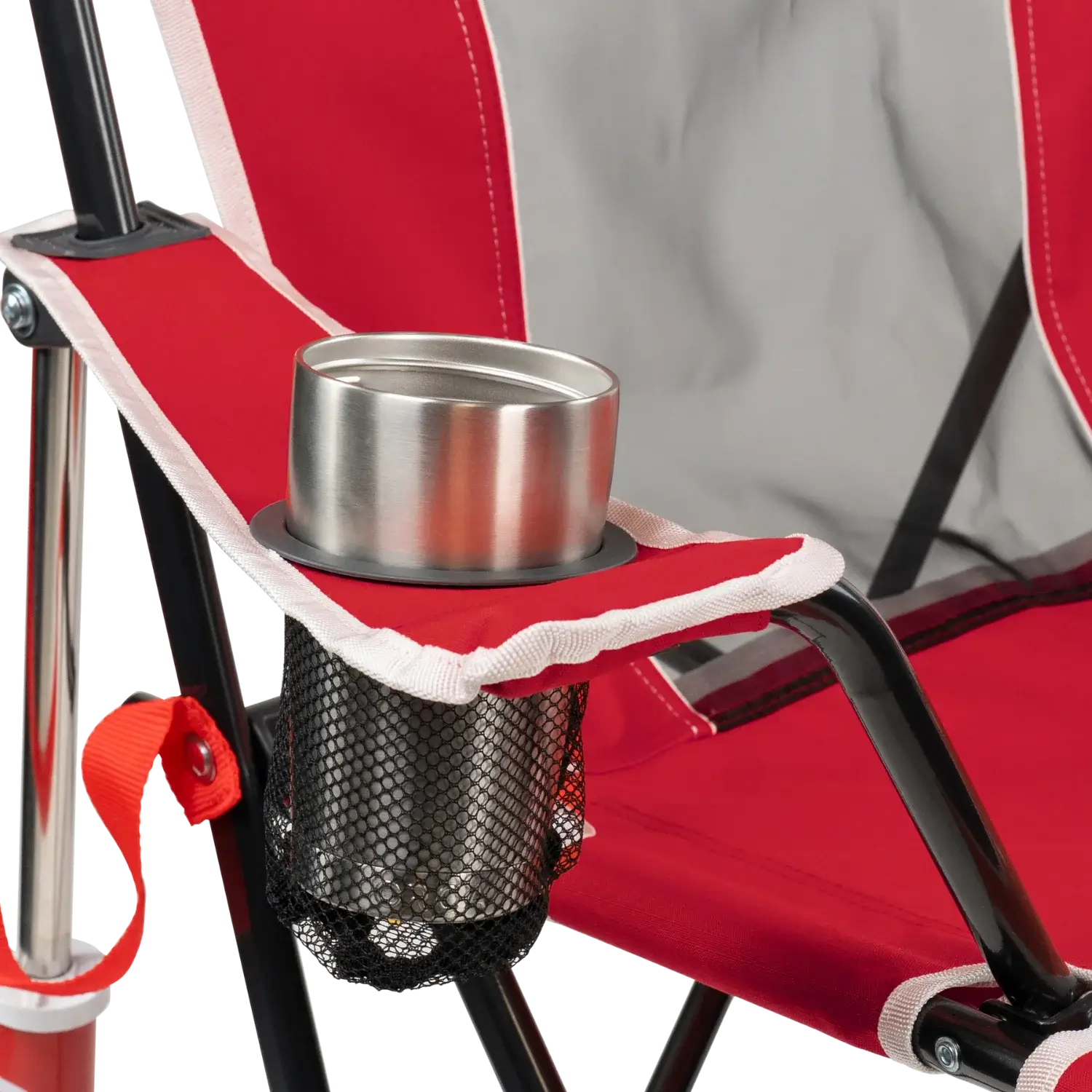 Smooth Motion College Comfort Pro Rocker - Nebraska Cornhuskers - Choice 161 - Heavy-Duty Kickback Rocker with Beverage Holder Detail