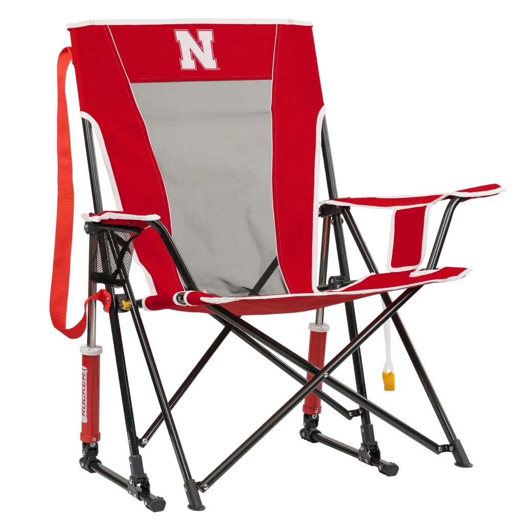 Smooth Motion College Comfort Pro Rocker - Nebraska Cornhuskers - Choice 161 - Heavy-Duty Kickback Rocker with Beverage Holder - Default Title
